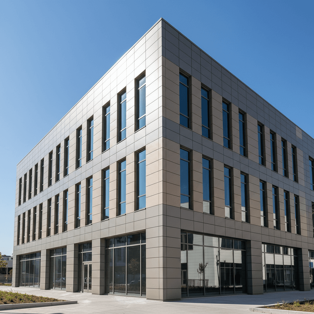 Commercial building with professional cladding installation